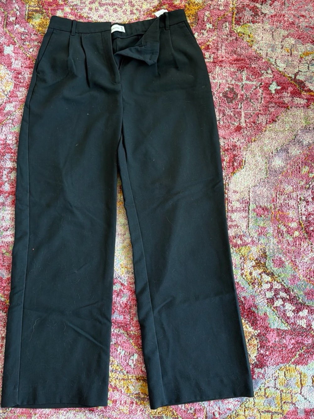 Abercrombie & Fitch Black Straight-Leg Trousers
